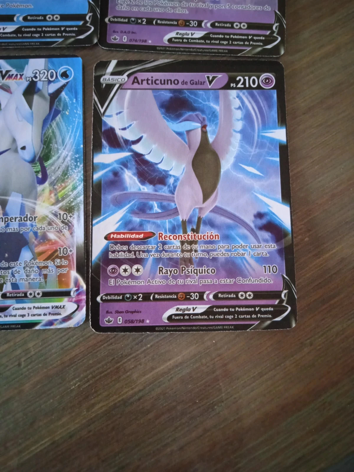 Lot Ou à l'unité 7 Cartas pokémon espanhol v e vmax – photo 4